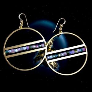 Watermelon Tourmaline Hoop Earrings